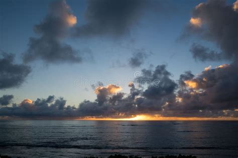 Beautiful Hawaiin Beach at Sunrise Stock Image - Image of early ...