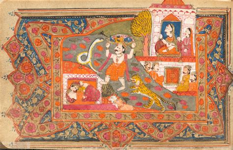 Bonhams : A manuscript of the Bhagavad Gita with 17 illustrations North India, 19th Century