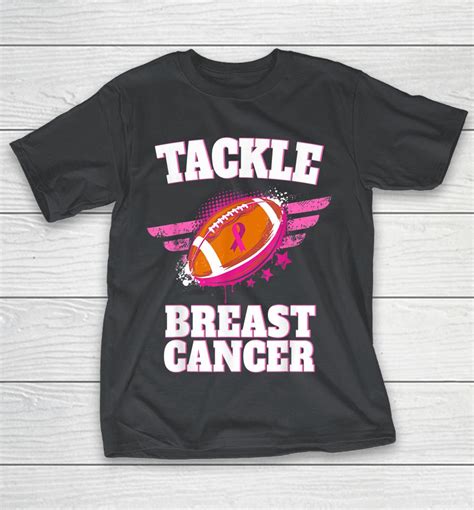 Tackle Breast Cancer Awareness Football Pink Ribbon Shirts | WoopyTee