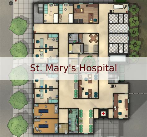 St. Mary's Hospital - 30 x 30 - Cthulhu Architect