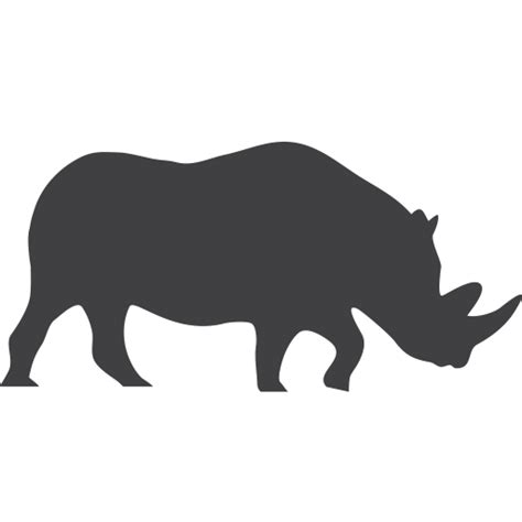 Black rhino, endangered, rhino, rhinoceros icon