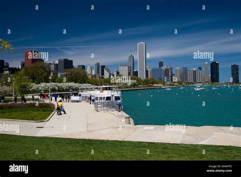 Chicago Skyline including Lake Michigan Stock Photo - Alamy