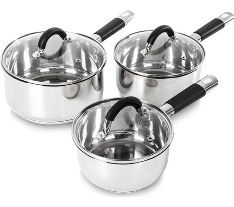 Buy TOWER T80835 3-piece Non-stick Saucepan Set - Stainless Steel ...