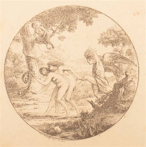 French Expulsion Of Adam And Eve Etching.