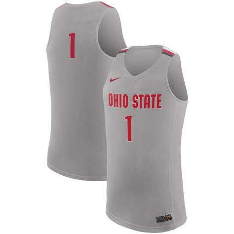 Nike #1 Ohio State Buckeyes Gray College Basketball Replica Jersey