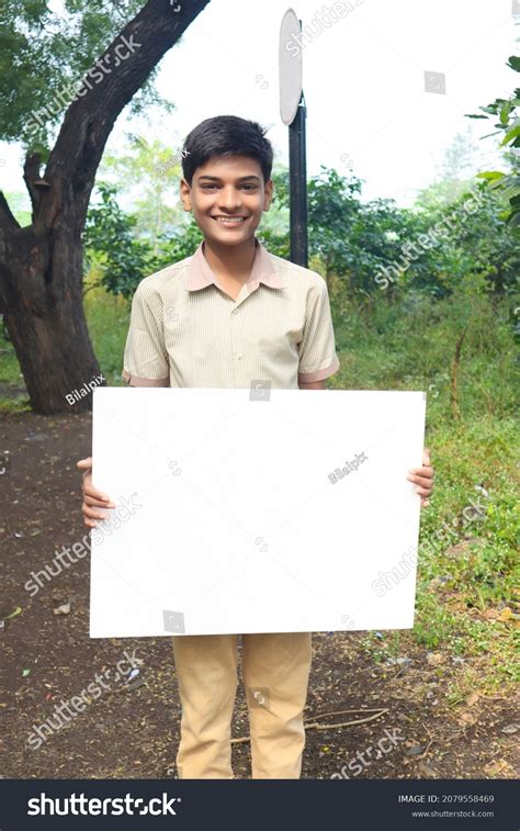 Indian Boy School Uniform Showing Cardboard Stock Photo 2079558469 | Shutterstock