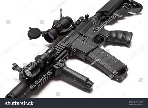 Modern Weapon Series. Us Army Spec Ops M4a1 Custom Build Assault Carbine With Ris/Ras, Red Dot ...