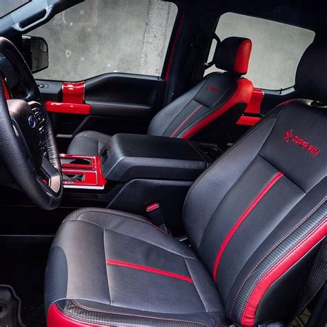 truck interior 4 door red black with red stitching custom interior ...