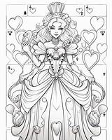 Queen Of Hearts Coloring Pages sketch template