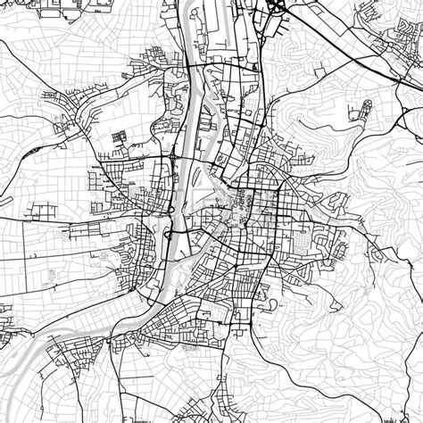 Heilbronn, Germany, Vector Map - Light - HEBSTREITS Sketches | Map vector, Map, Vector