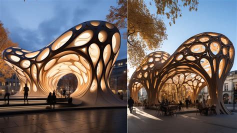 Parametric architecture for urban wooden|Futuristic