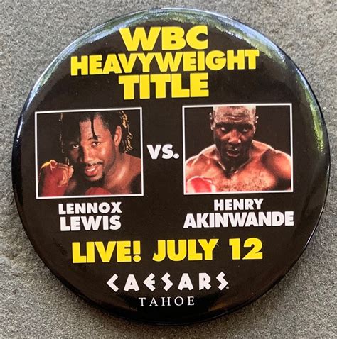 LEWIS, LENNOX-HENRY AKINWANDE RARE SOUVENIR PIN (1997) – JO Sports Inc.