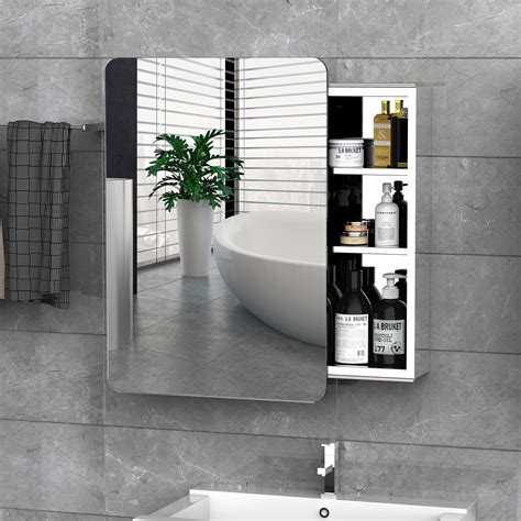 Curved Bathroom Storage Cabinet Mirror