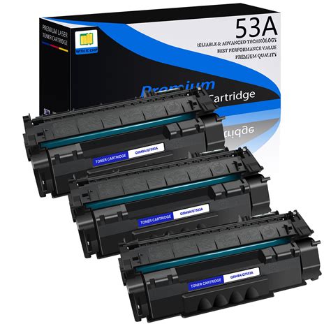 Used 3PK Black Q7553A 53A Toner Cartridge for HP LaserJet M2727nfs MFP ...