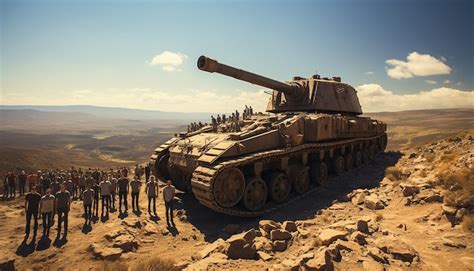 Premium Photo | Israeli army with huge amount of tanks