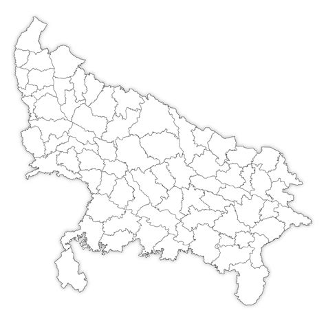 Uttar Pradesh Blank Map HD