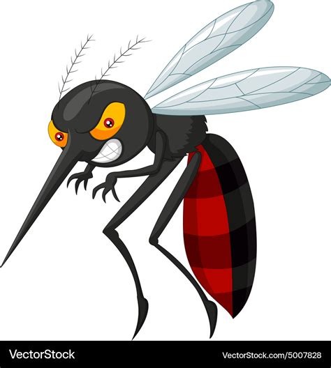 Angry mosquito cartoon Royalty Free Vector Image