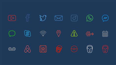 Free edgy line icon set – Zeichenschatz