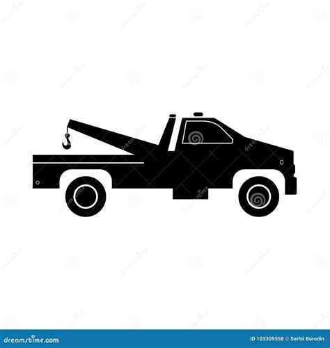 Breakdown Truck it is Black Icon . Stock Vector - Illustration of assistance, hook: 103309558