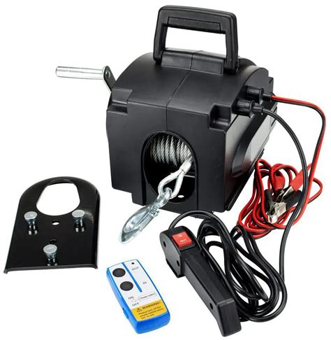 12V Electric Winch 7500LB Marine Rolling Bunk , Yacht Winch With Wireless Remote Control And ...