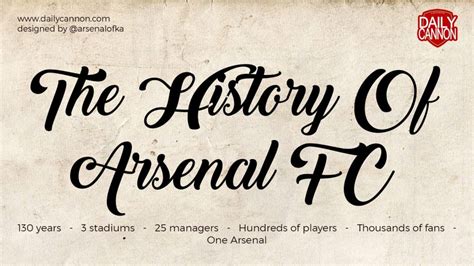 The History Of Arsenal FC in one massive infograph