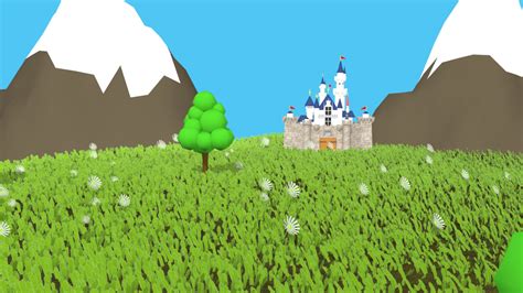 Meadow cartoon scene 3D - TurboSquid 1852017