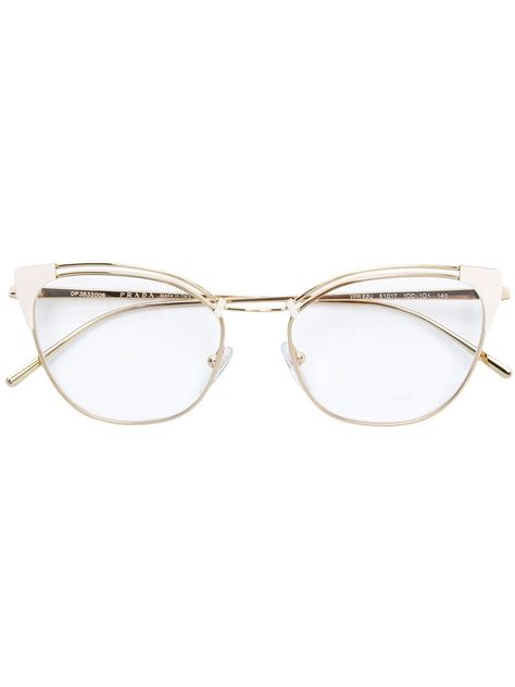 Prada Eyewear cat eye glasses - Metallic | Prada eyewear, Cat eye glasses