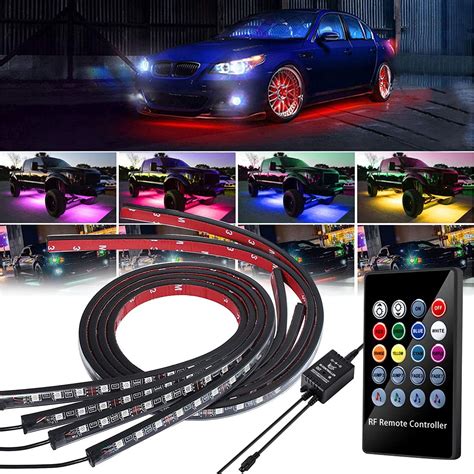 LEDMIRCY Car Neon Underglow Lights 12V RGB Led Neon Strip Lights for Cars Multi Color Atmosphere ...