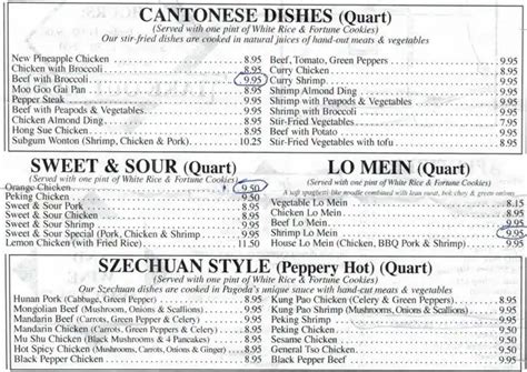 Menu at Pagoda Restaurant, White Bear Lake