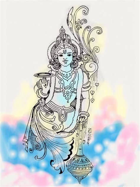 Lord Vishnu Painting by Vijayashree Nataraja