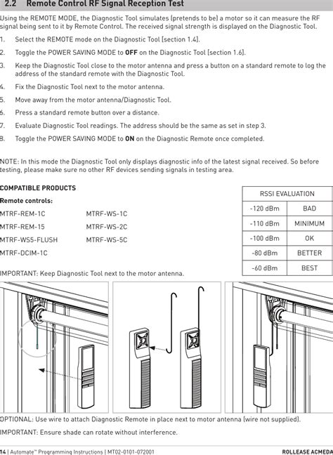 Rollease Acmeda MT0201012 Remote Control User Manual rev1