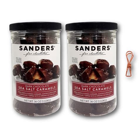 Sanders Dark Chocolate Sea Salt Caramels 2 X 36 Ounce (Pack of 2) with ...