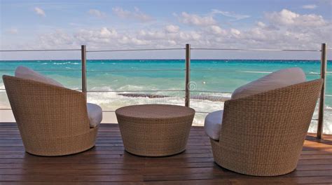 Beach View From The Balcony Stock Photo - Image of chair, destination ...