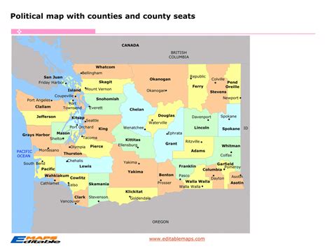 Washington county map - Editable PowerPoint Maps