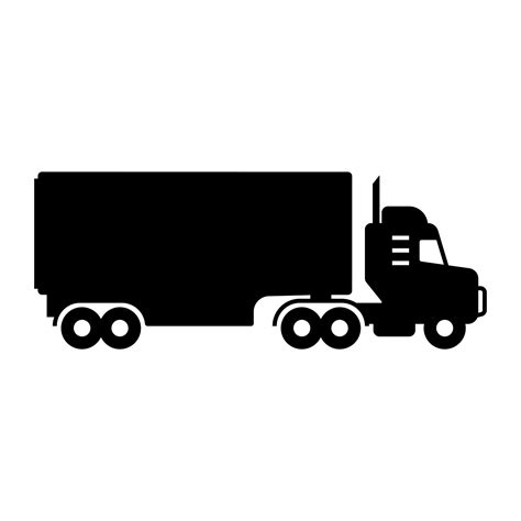 Semi truck symbol. Trailer truck glyph icon. Suitable for design element of cargo and shipping ...