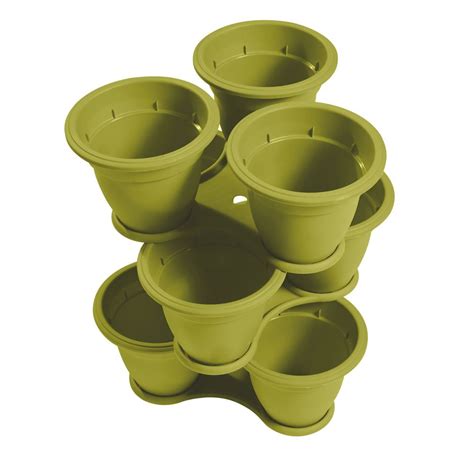 Wilko Clever Pots Plastic Plant Pot Stacker Green | Plastic plant pots ...