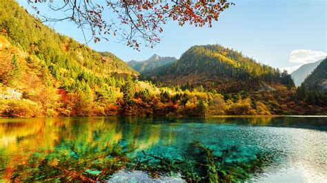 China Jiuzhaigou Autumn Mountains Lake Preview | 10wallpaper.com