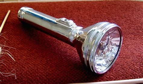 Vintage Flashlight old retro silver spotlight by TheWhitePelican