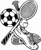Coloring Sports Pages Racket Tennis Fun Printable Coloringprintables  sketch template