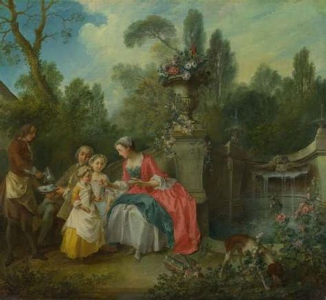 2: Example showing Rococo art style. A Lady in a Garden taking Coffee ...