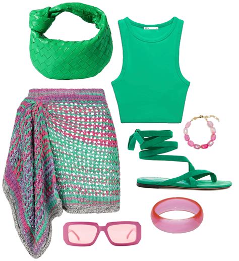 green pink Outfit | ShopLook