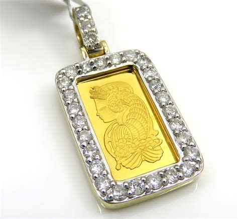 Buy Suisse 24k Gold Mini Bar Diamond Pendant 0.70ct Online at SO ICY ...