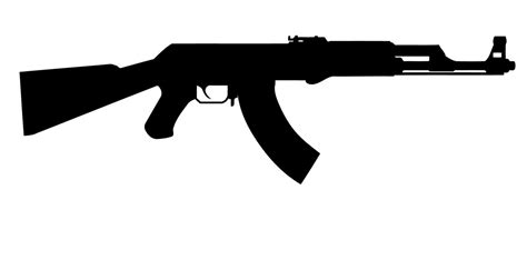 AK-47 silhouette gun sticker no background. Rifle is about | Etsy