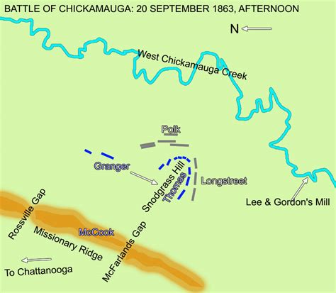 Map - Battle of Chickamauga, Afternoon of 20 September 1863