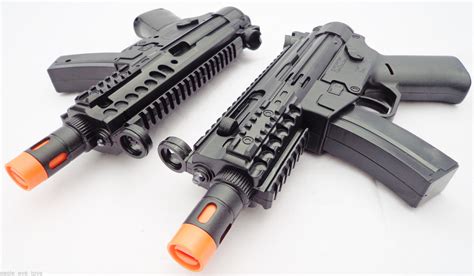 2X Toy Machine Guns Military MP5 Gun with Flashing Lights & Sound FX ...