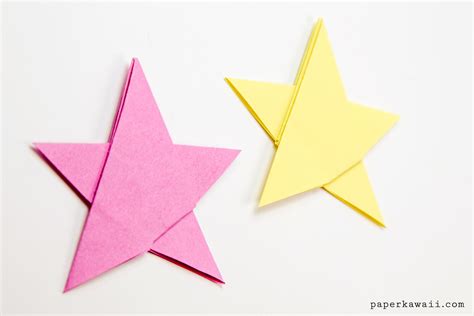 Simple Origami 5 Point Star Tutorial - 1 Sheet - Paper Kawaii