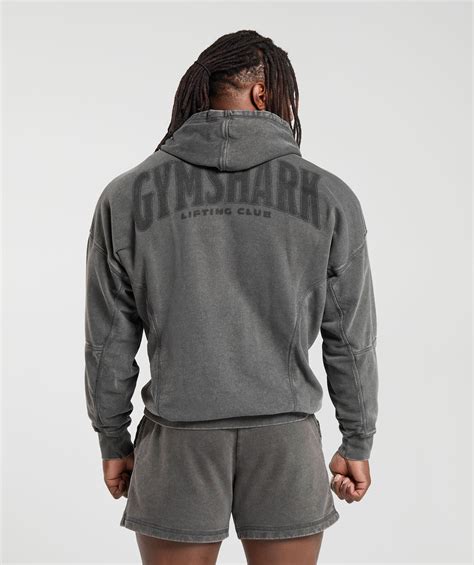 Gymshark Heritage Washed Hoodie - Onyx Grey | Gymshark