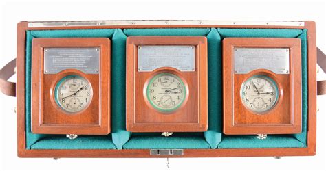 Set Of Three Hamilton Watch Company Model 22 Marine Chronometer Watches. - auctions & price archive