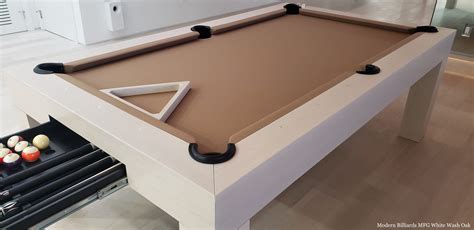 Modern White Wash Pool Table - Modern Billiards Mfg (310) 962-6981