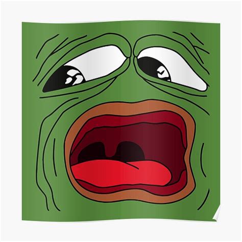 Screaming Pepe Posters | Redbubble